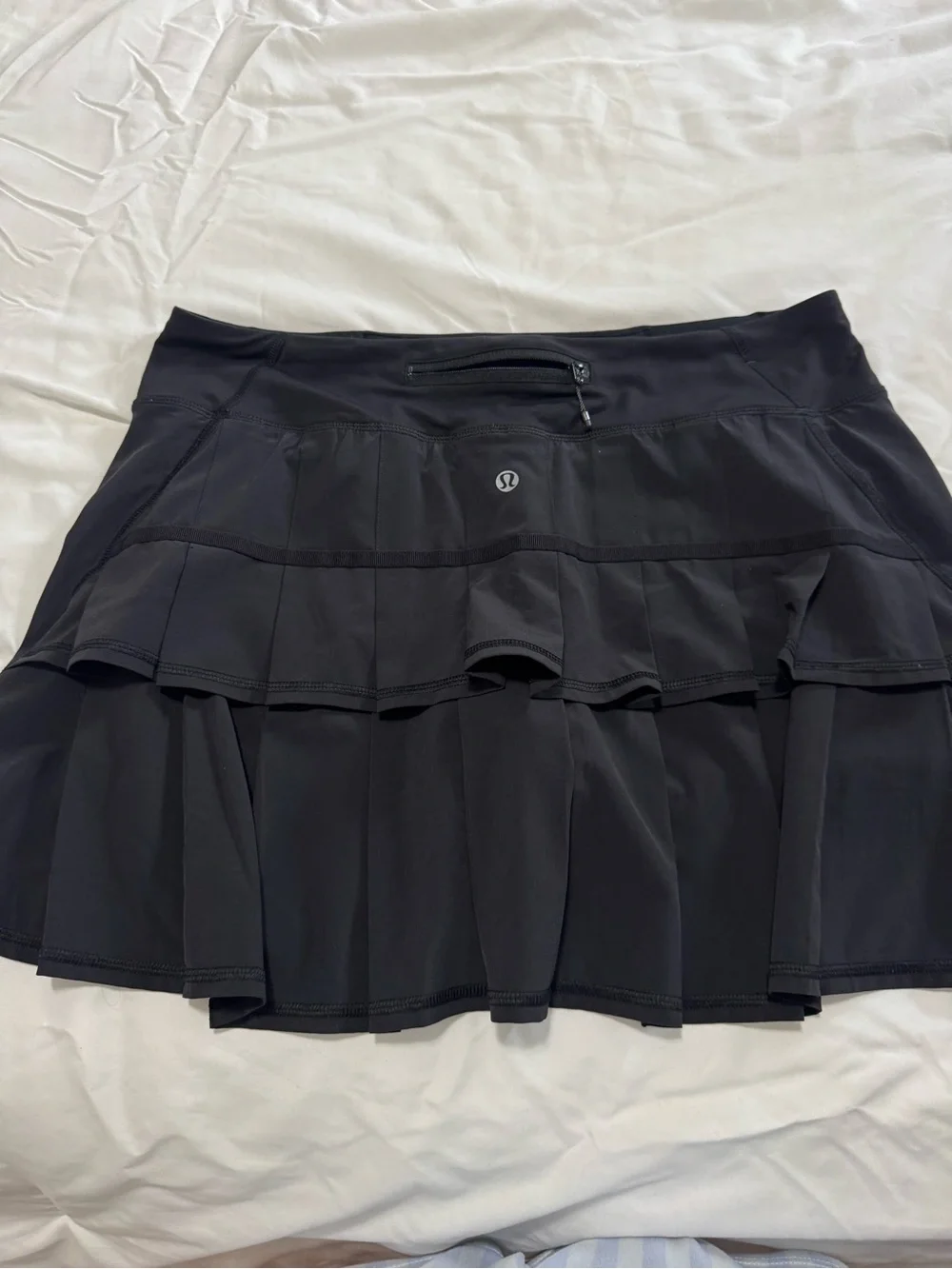 lululemon athletica Black Pleated Hem Athletic Mini Skirt